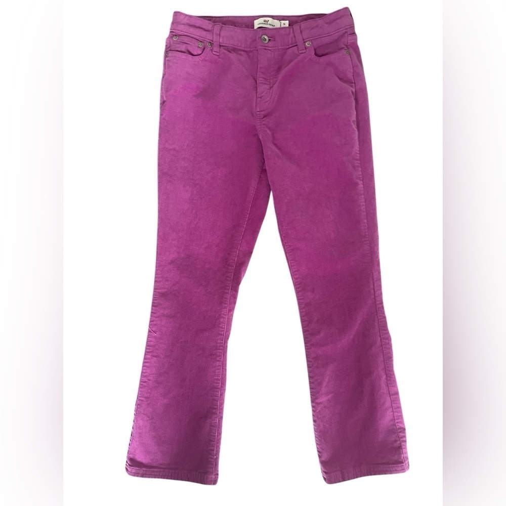 Vineyard Vines Girls Kick Flare Mid-Rise Corduroy Pants Pink Size 14